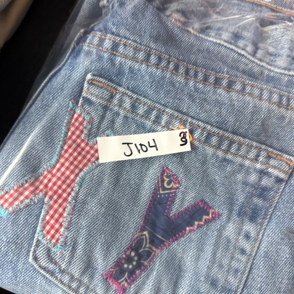 London Jean Vintage Straight Leg Patchwork Sexy Spell Out Jeans 4 Indie Sleaze‎ - Picture 9 of 9